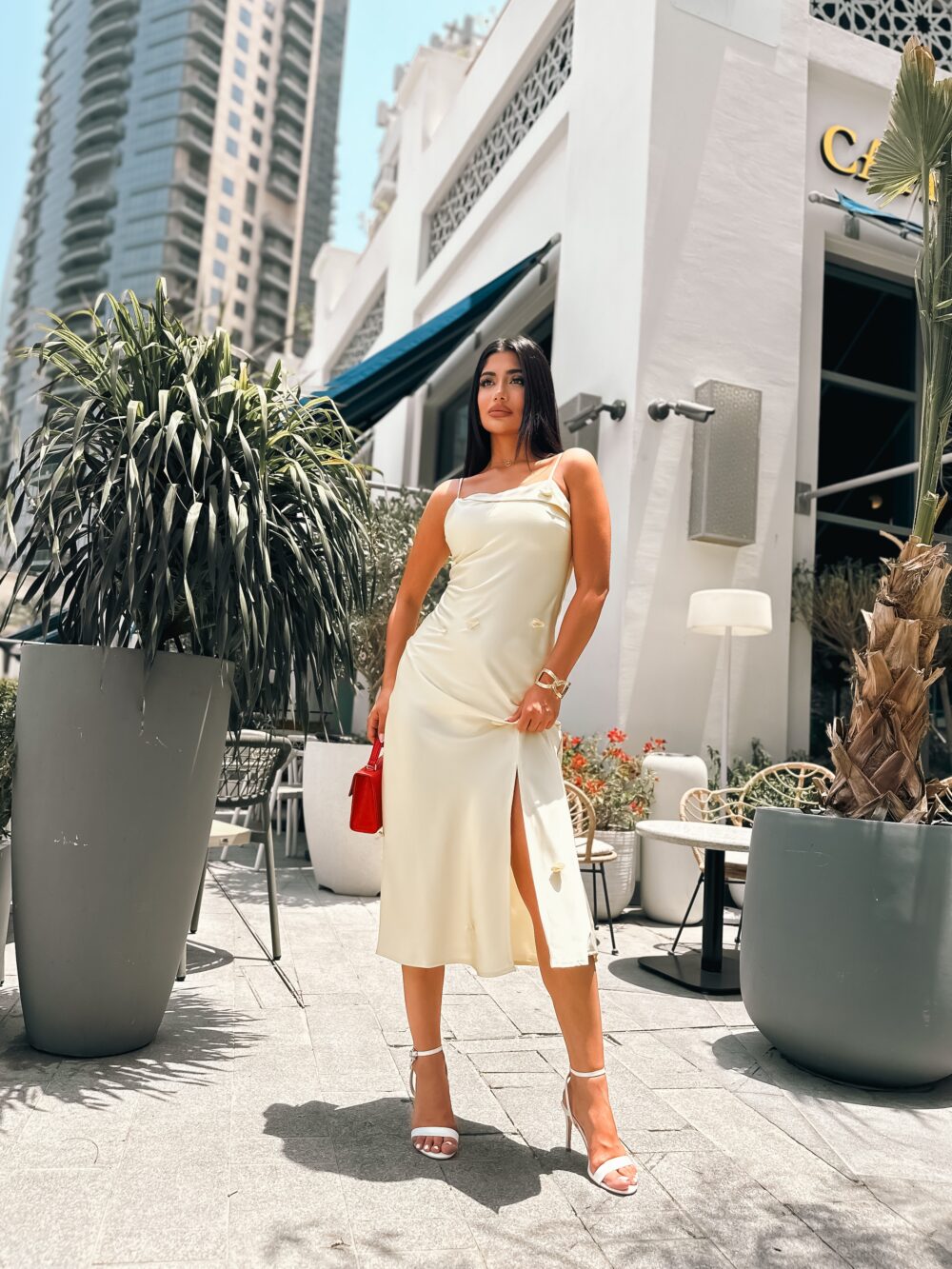 IVORY BLOOM SATIN SLIP - Image 2