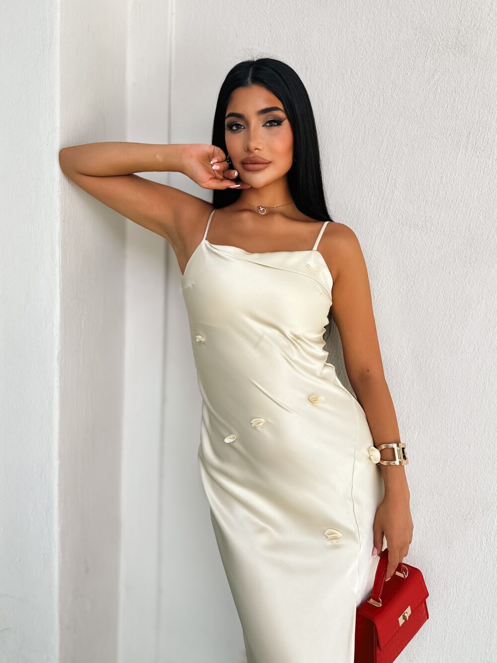 IVORY BLOOM SATIN SLIP - Image 4