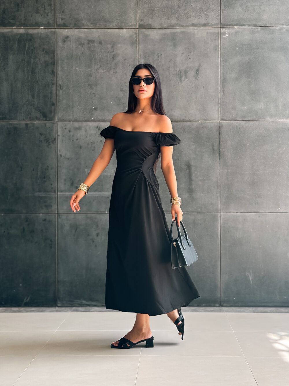 MIDNIGHT CHARM OFF-SHOULDER DRESS - Image 3