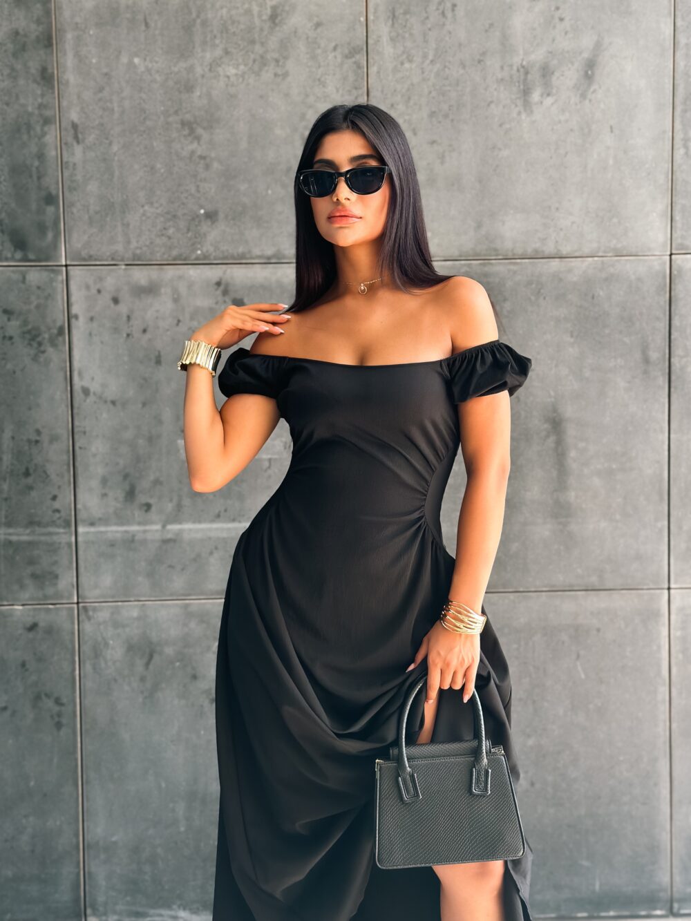 MIDNIGHT CHARM OFF-SHOULDER DRESS - Image 4