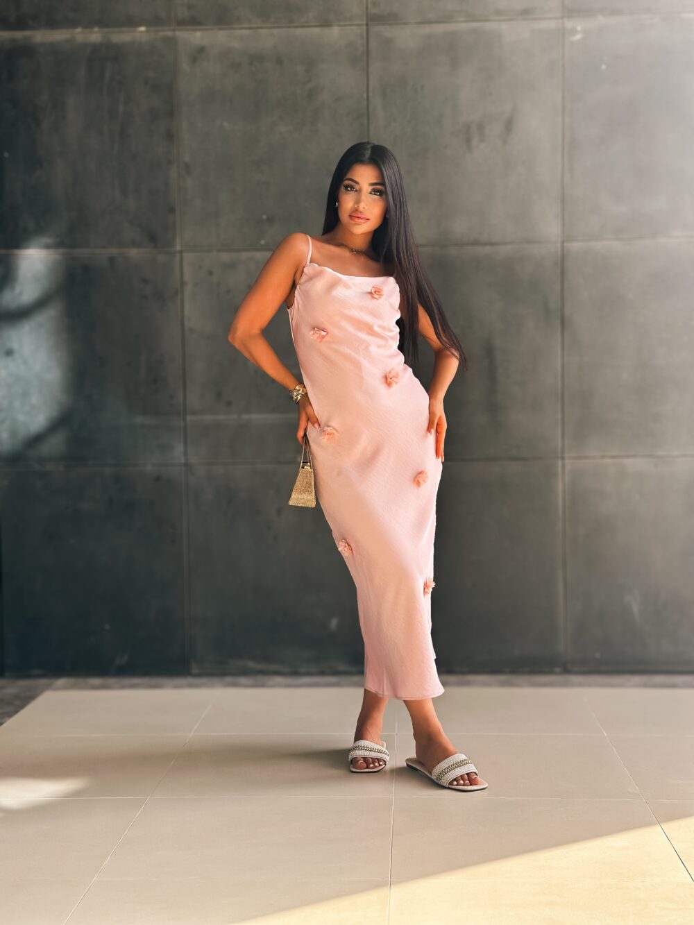 BLUSH BLOOM SLIP DRESS - Image 3