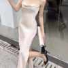 Chain Straps Sleeveless Elegant Dresses Long Slit Sexy Low Party Dresses - Image 2