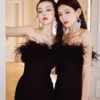 Sleeveless Slant Slit Tight Stretch Evening Party Dress Long Dress - Image 3