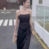 Satin Smooth Tie Waist Tie Dress Elegant Style - Image 4