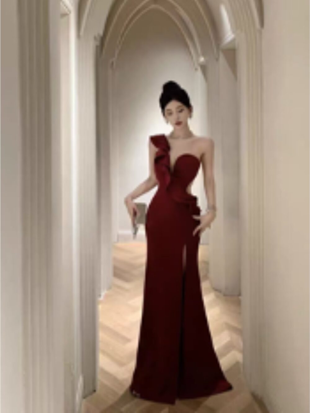 BLACK ORCHID RUFFLE GOWN - Image 2