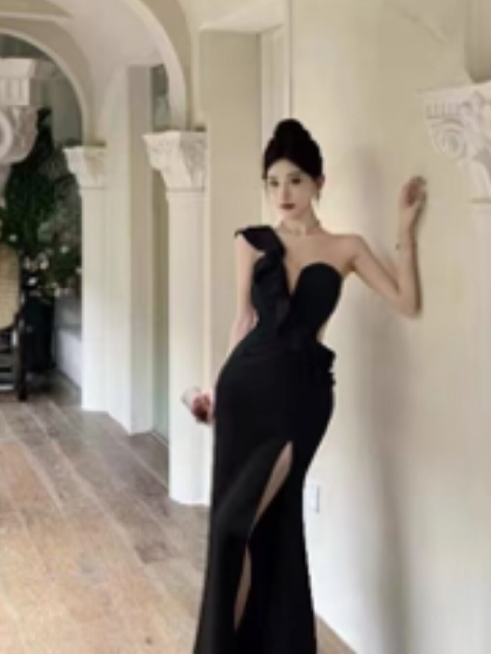 BLACK ORCHID RUFFLE GOWN - Image 5
