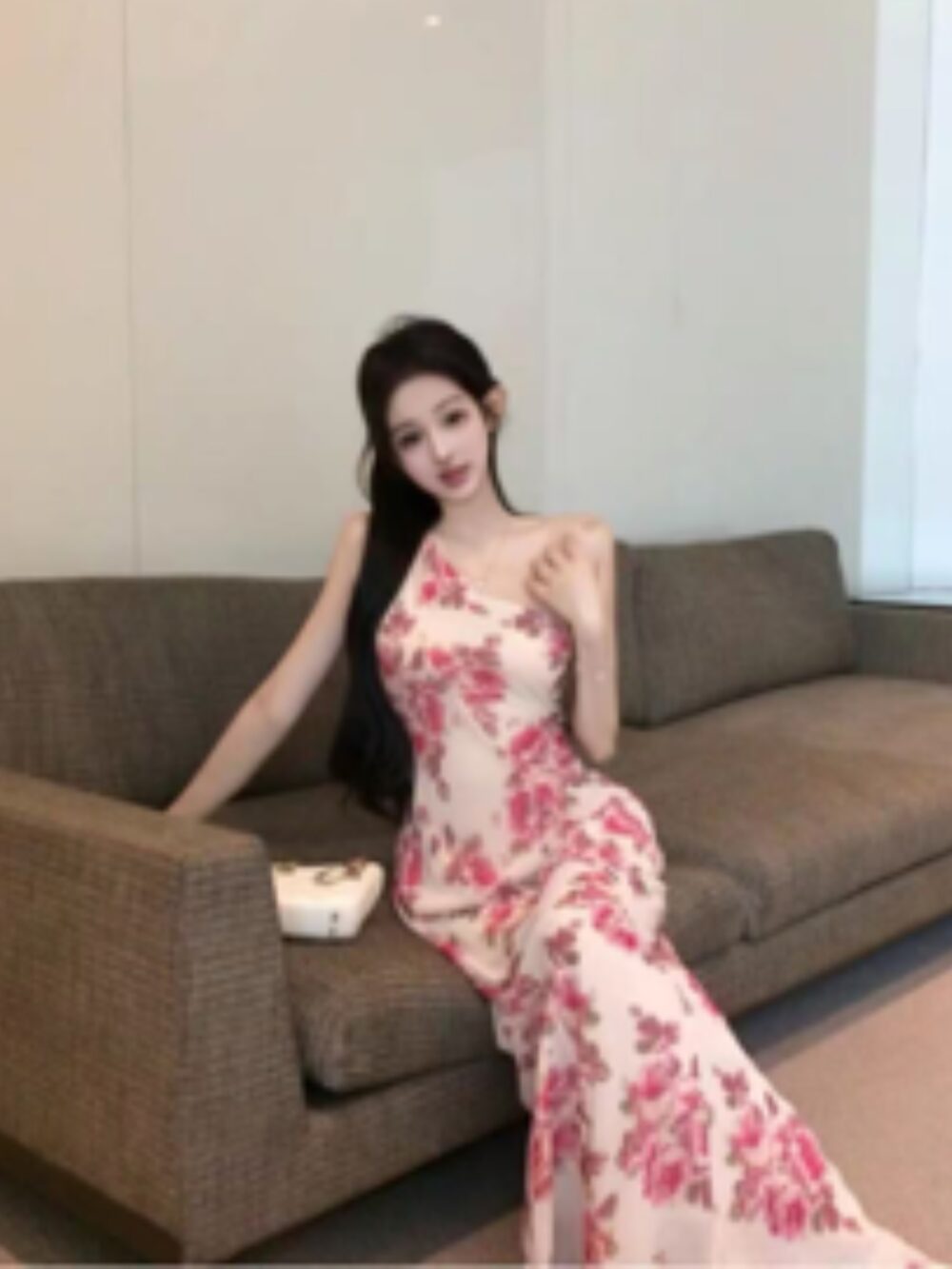 BLOSSOM WHISPER ONE-SHOULDER CHIFFON GOWN - Image 2