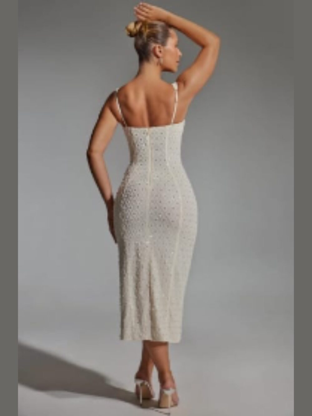 CRYSTAL DRAPE-FRONT MIDI GOWN - Image 2