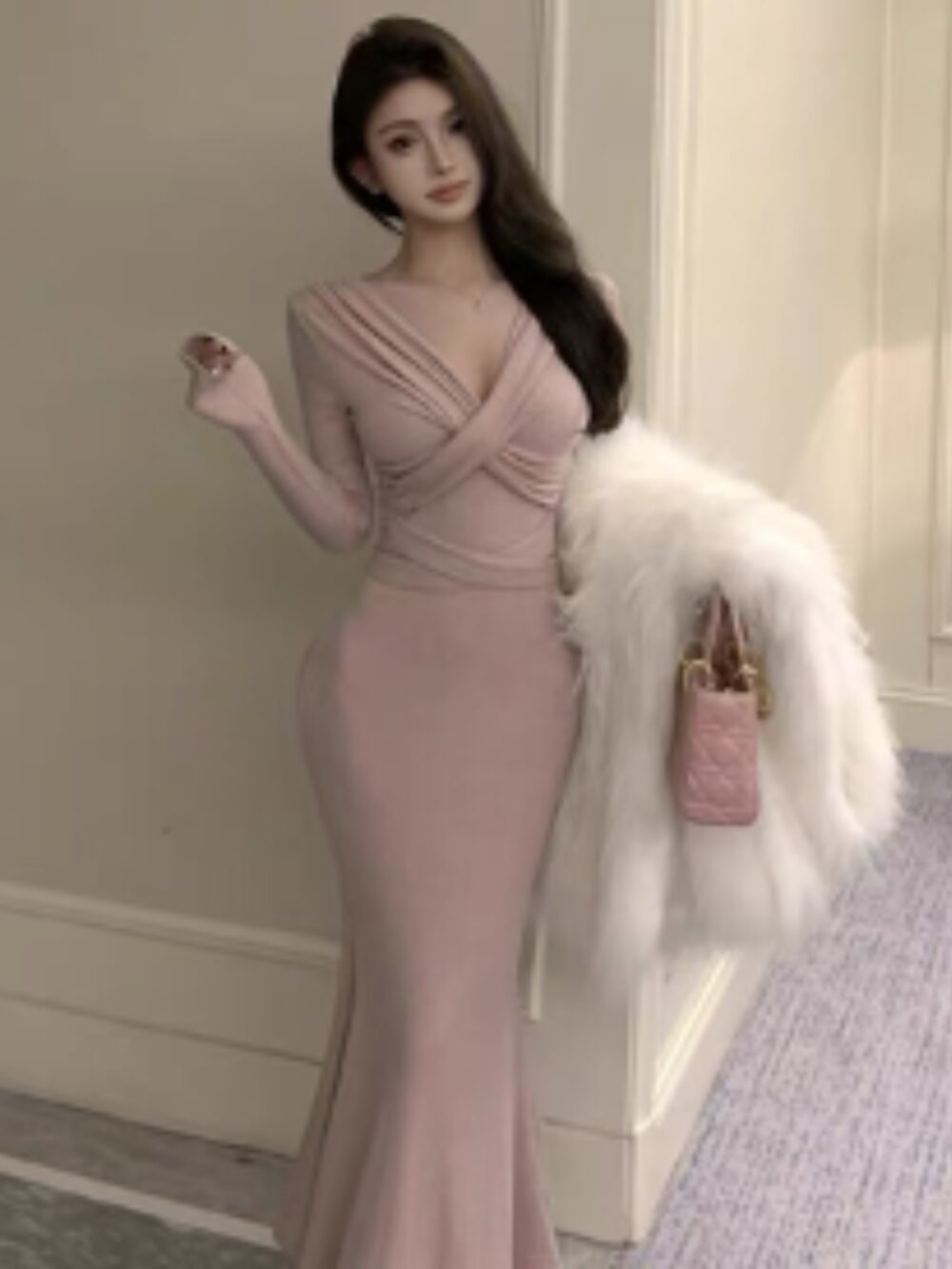 IVORY EMBRACE DRAPED GOWN - Image 3