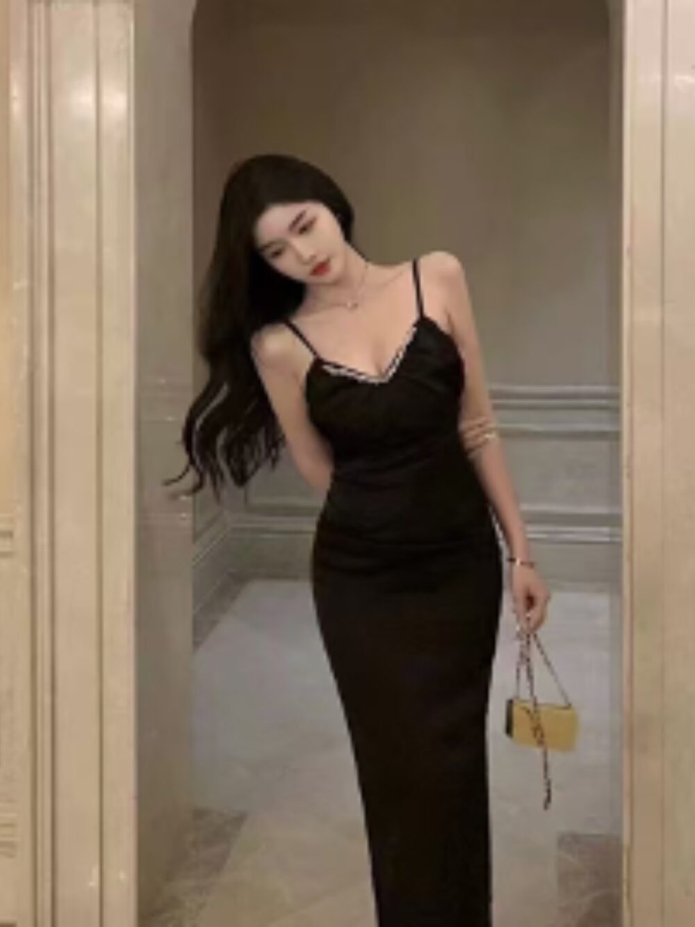 LUSTRE TRIM SATIN GOWN - Image 2