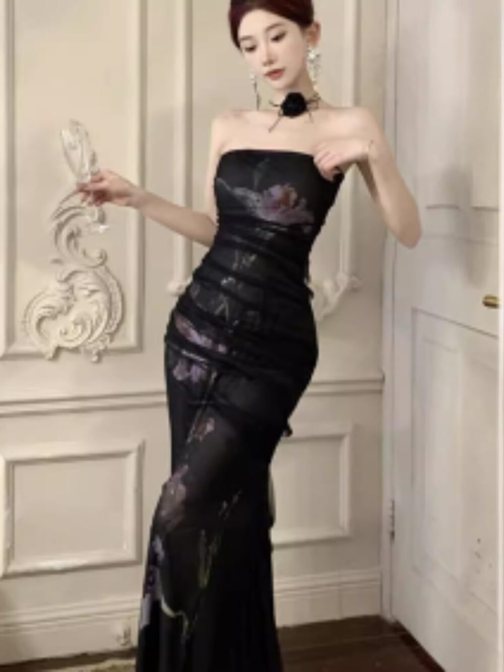 MIDNIGHT BLOOM STRAPLESS TULLE GOWN - Image 2
