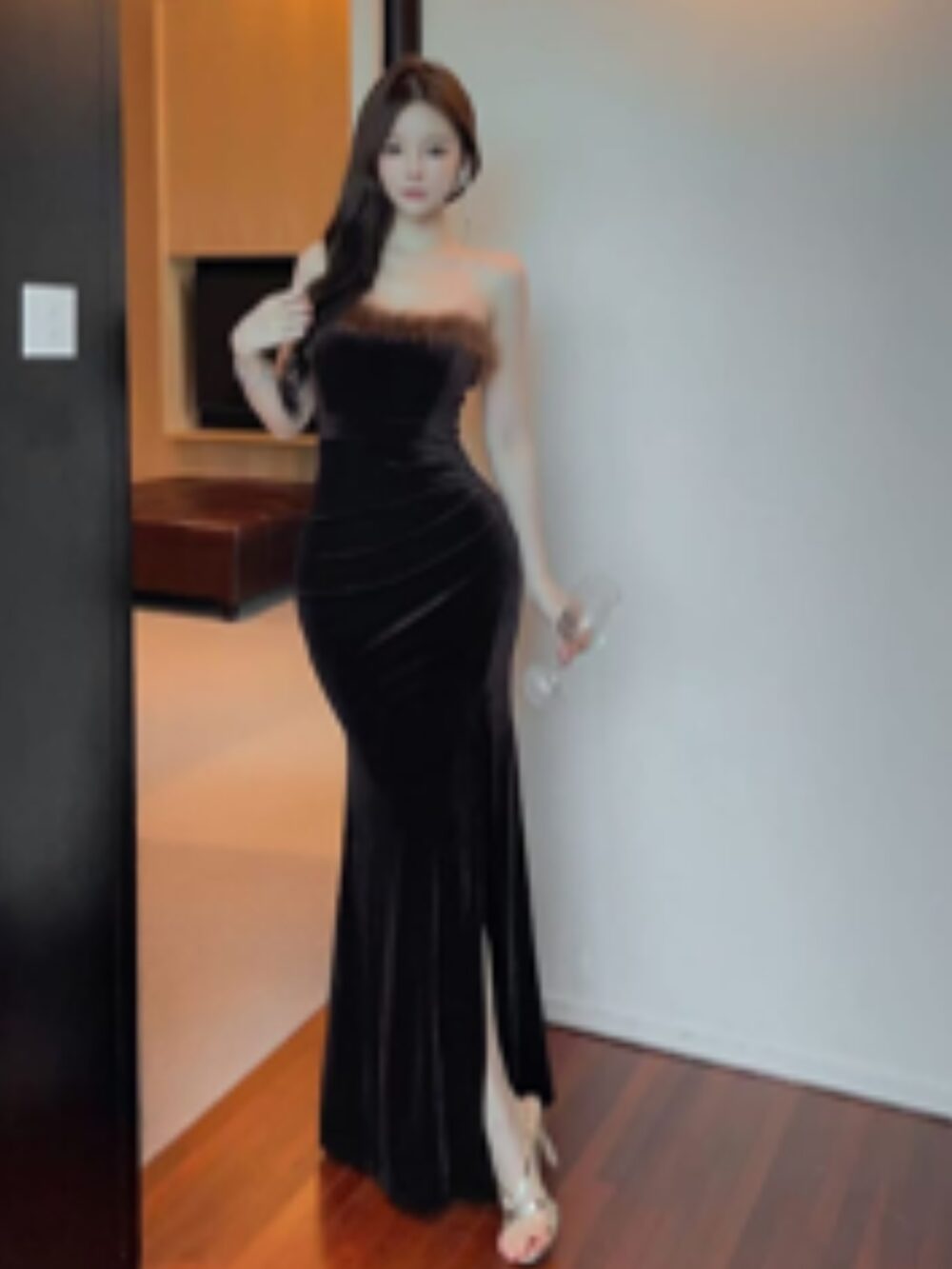 MIDNIGHT FEATHER ELEGANCE GOWN - Image 3