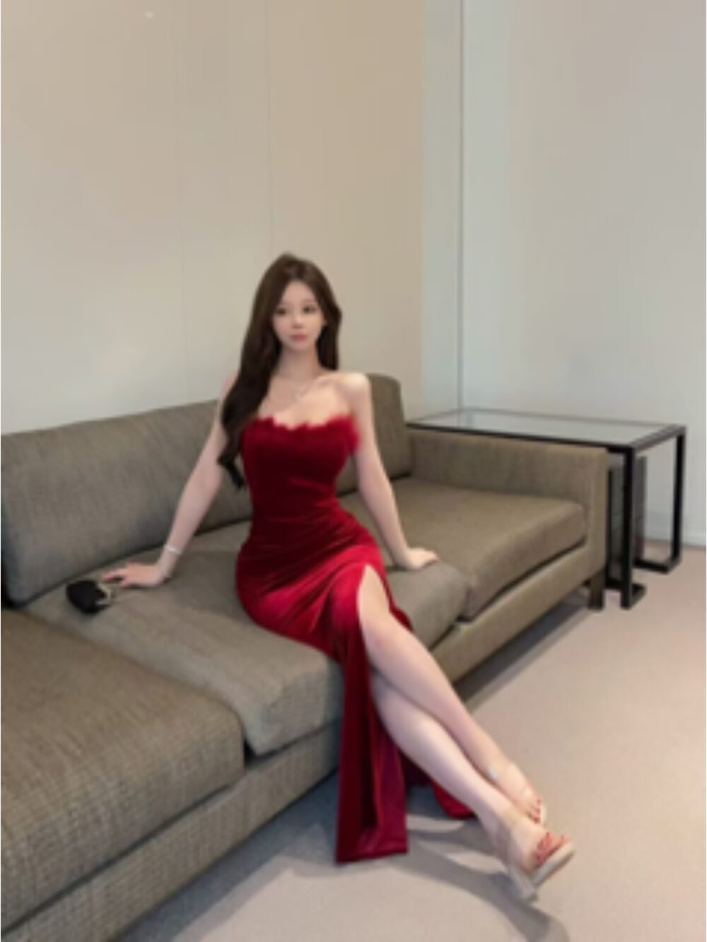 MIDNIGHT FEATHER ELEGANCE GOWN - Image 4