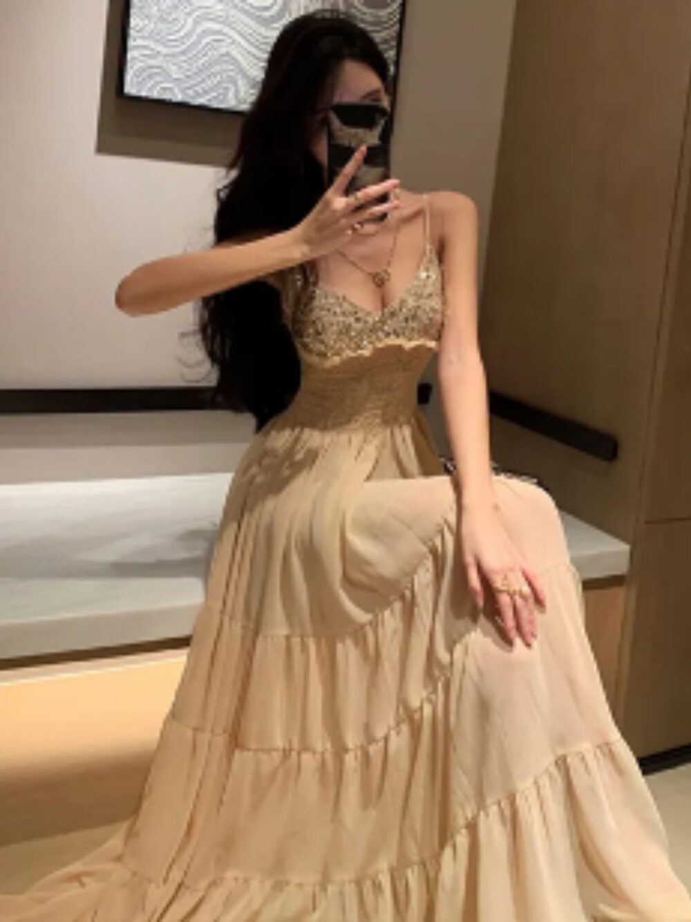 PETAL SMOCKED TULLE DRESS - Image 2