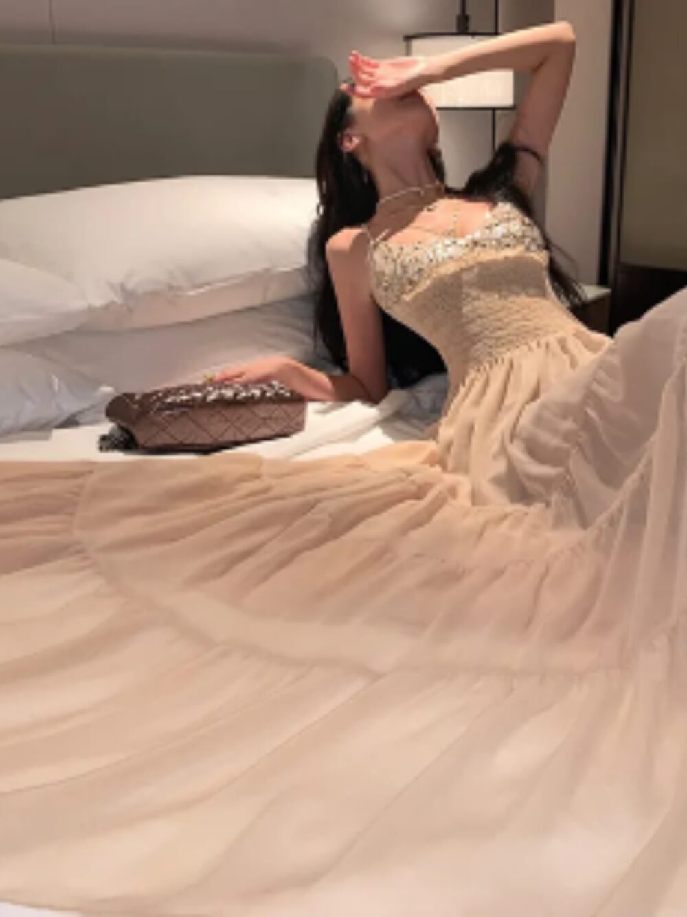PETAL SMOCKED TULLE DRESS - Image 4