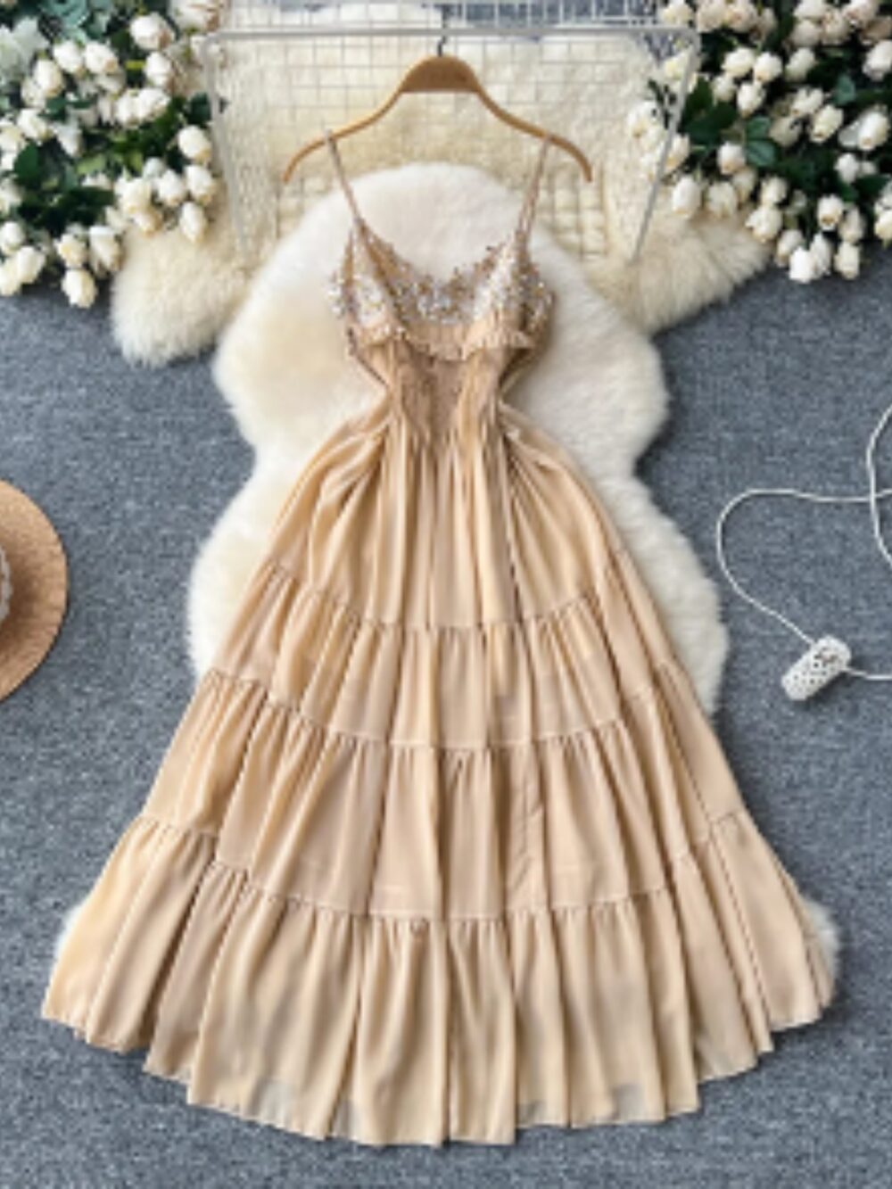 PETAL SMOCKED TULLE DRESS - Image 5