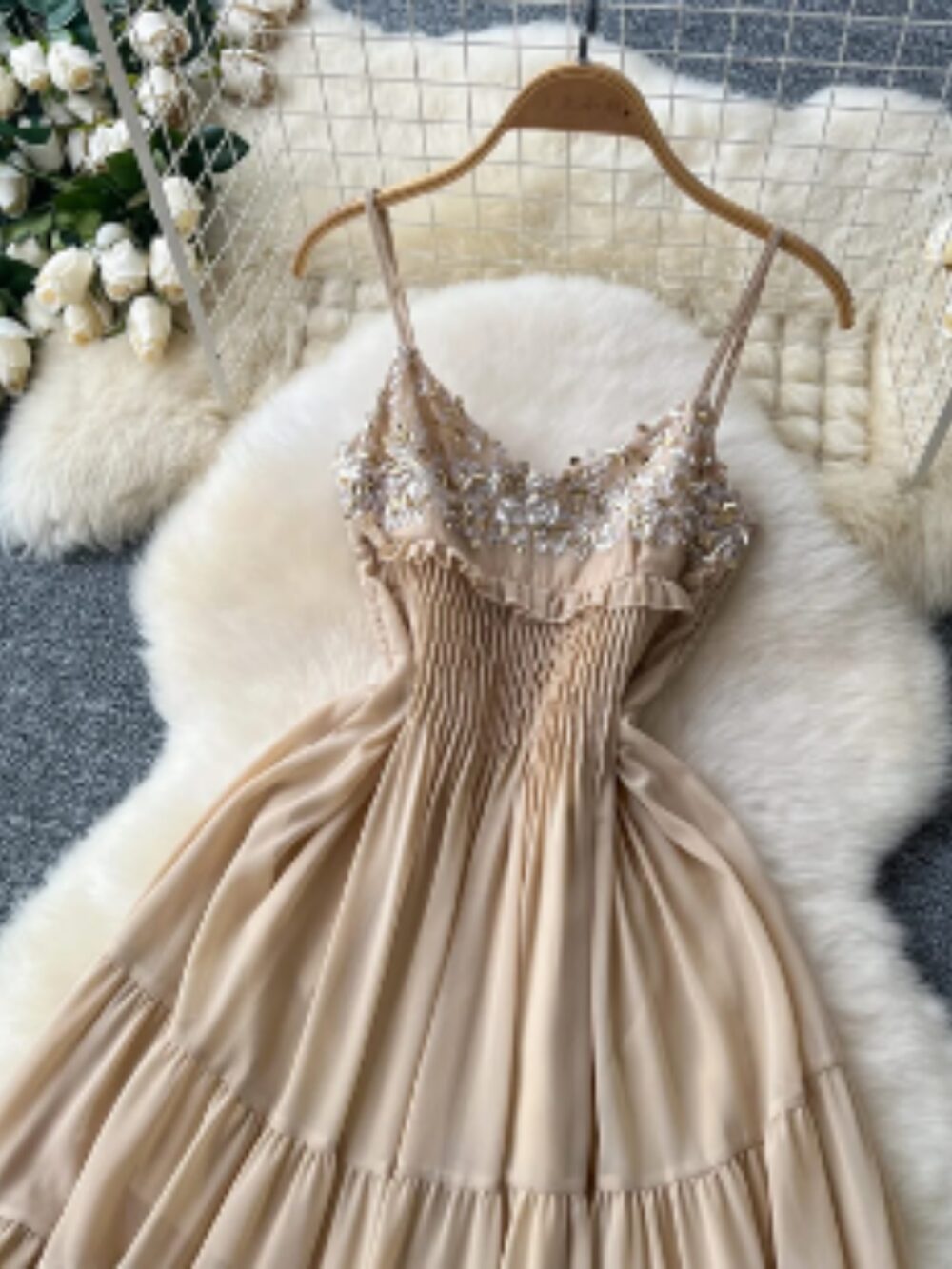 PETAL SMOCKED TULLE DRESS - Image 6