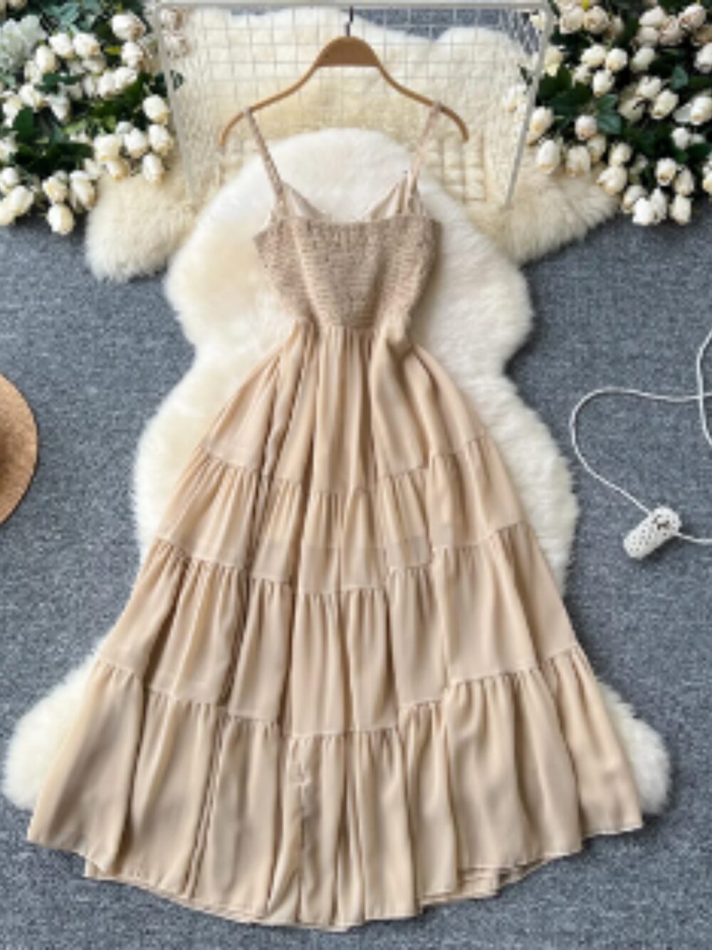 PETAL SMOCKED TULLE DRESS - Image 7