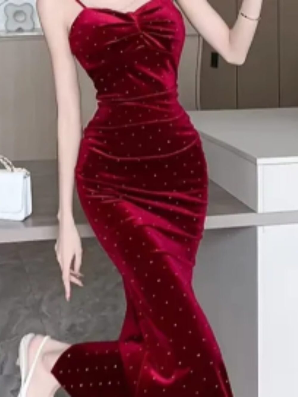 RUBY VELVET SPARKLE GOWN - Image 3