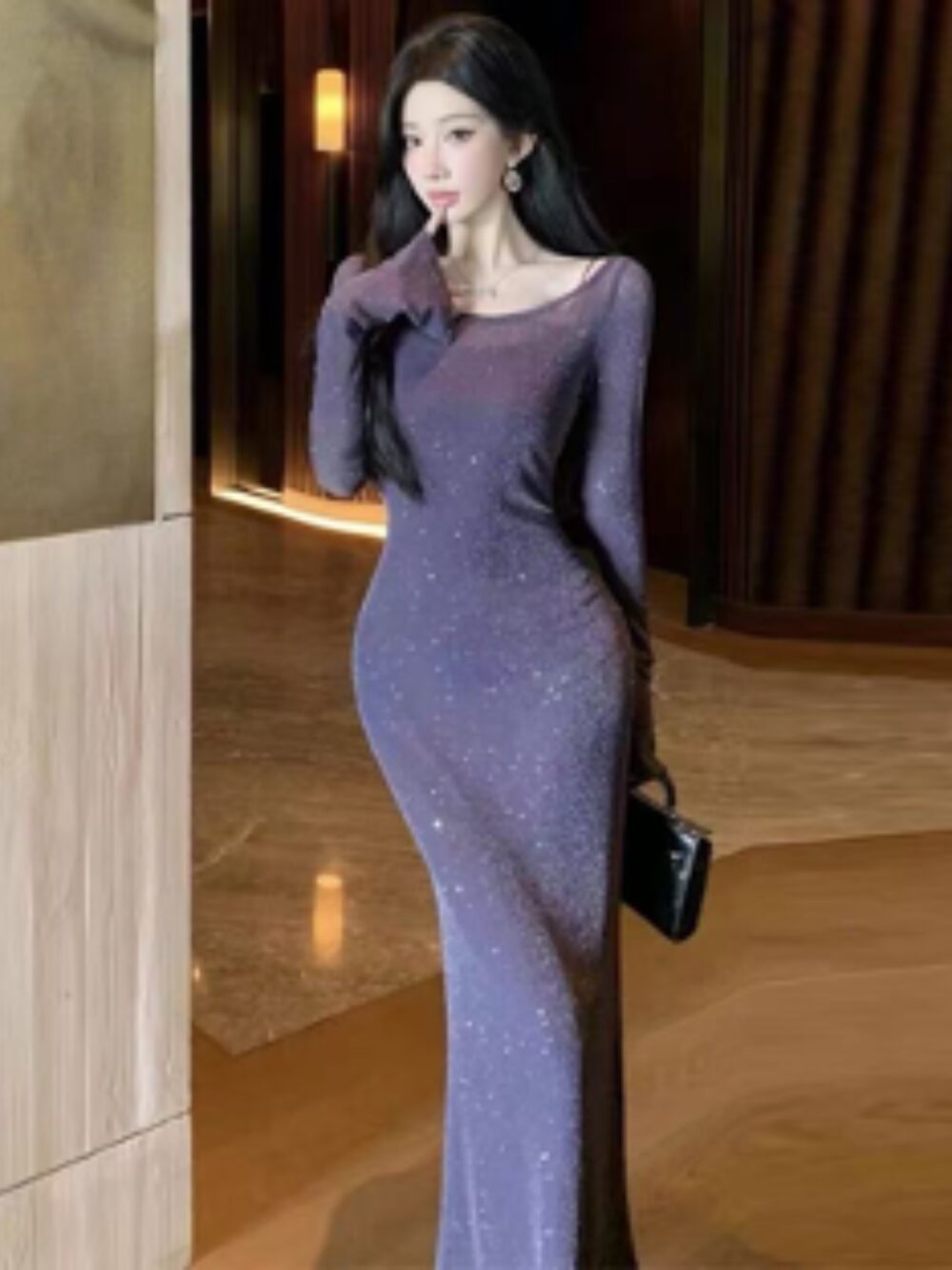 TWILIGHT MIST SPARKLE MESH GOWN - Image 2