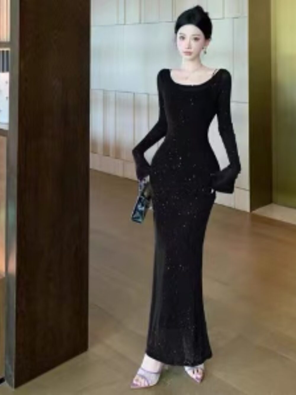 TWILIGHT MIST SPARKLE MESH GOWN - Image 3