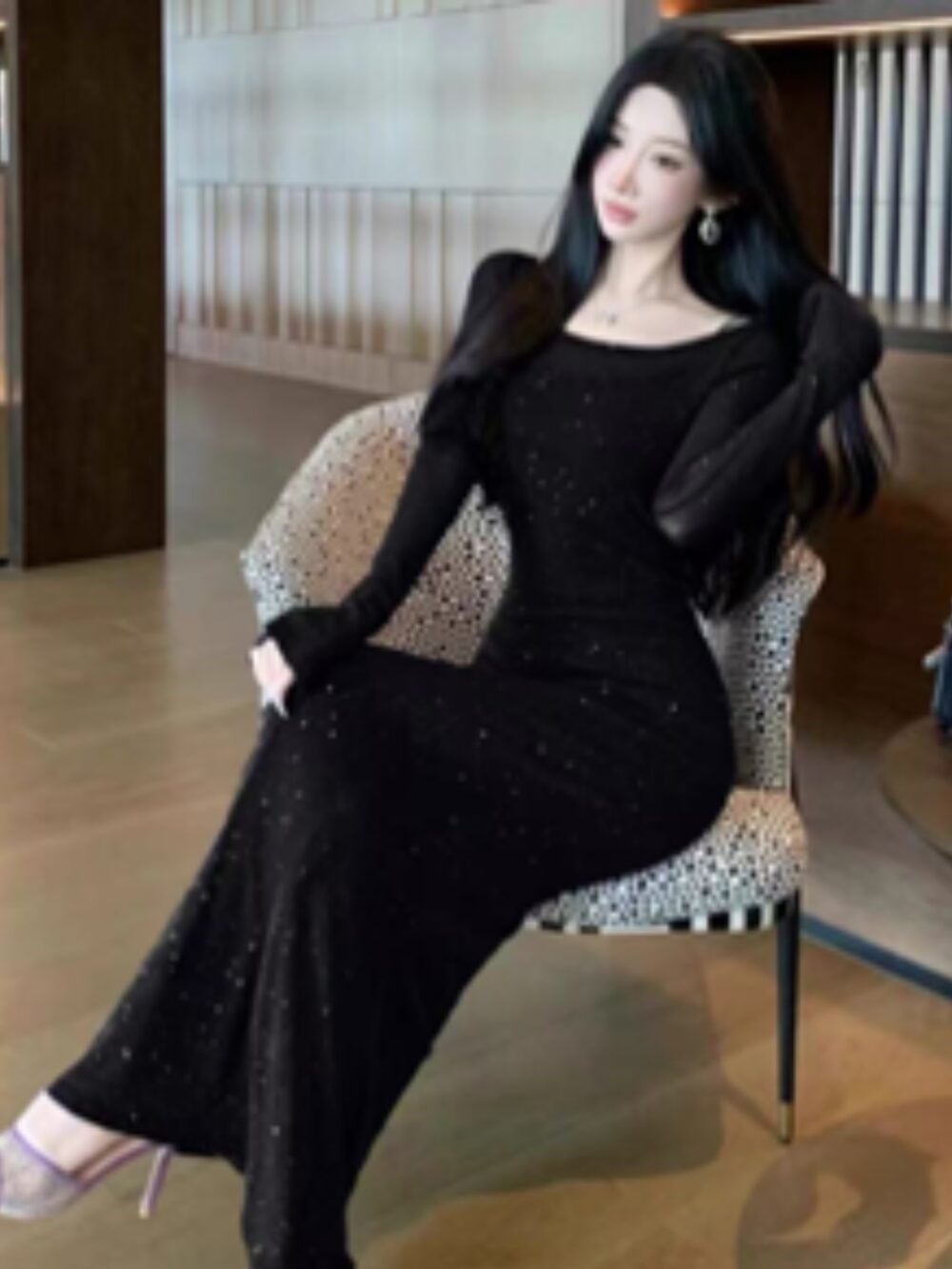 TWILIGHT MIST SPARKLE MESH GOWN - Image 4